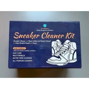 Feilove Sneaker Cleaner Kit 4pc Set Brushes Towel Mild Water-Free Formula NEW